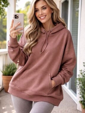 Magaschoni Scuba Hoodie M Athleisure Minimalist Kangaroo Pocket